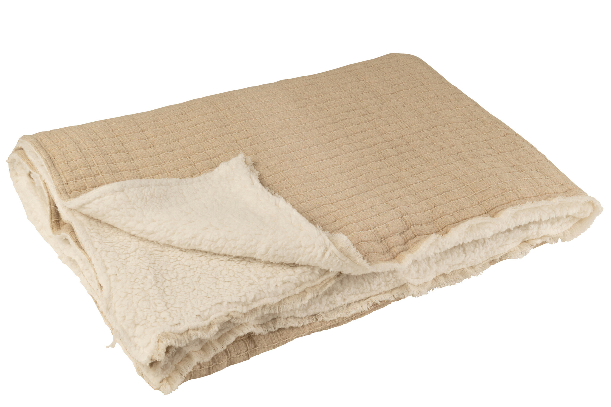 J-LINE PLAID TEDDY LINES STIKSEL KATOEN/POLYESTER BEIGE