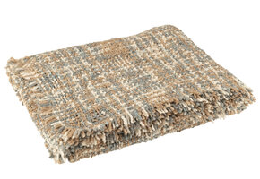 J-LINE PLAID TWEED ACRYL/KATOEN LICHTBLAUW/BEIGE