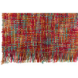 J-LINE DEKEN GEBREID ACRYL MULTICOLOR