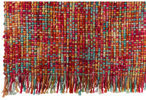 J-LINE DEKEN GEBREID ACRYL MULTICOLOR