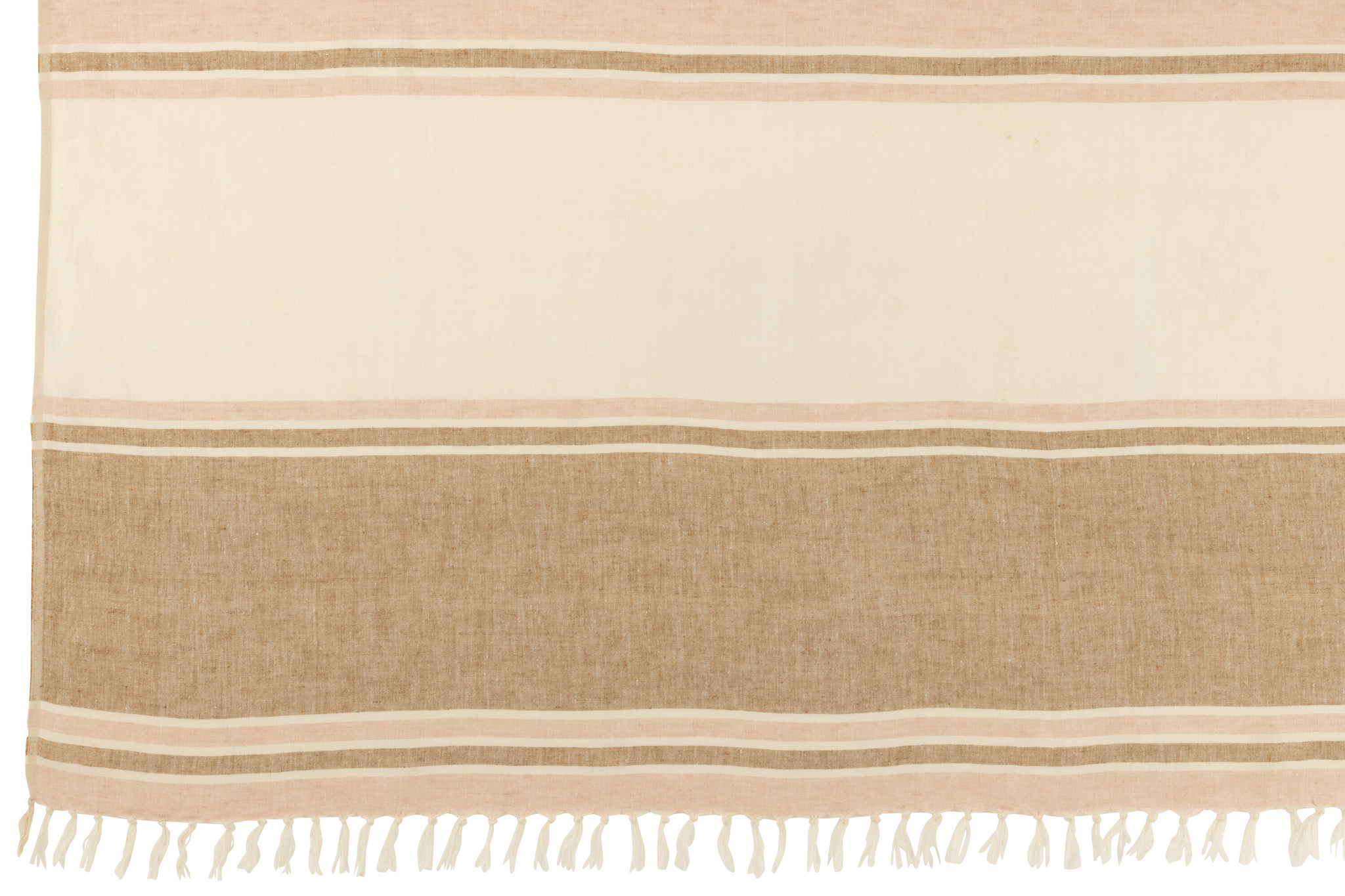 J-LINE GERUITE STREPEN+FRANJES LICHTROZE/WIT/BEIGE