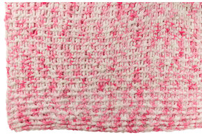 J-LINE DEKEN GEBREID POLYESTER ROZE/WIT