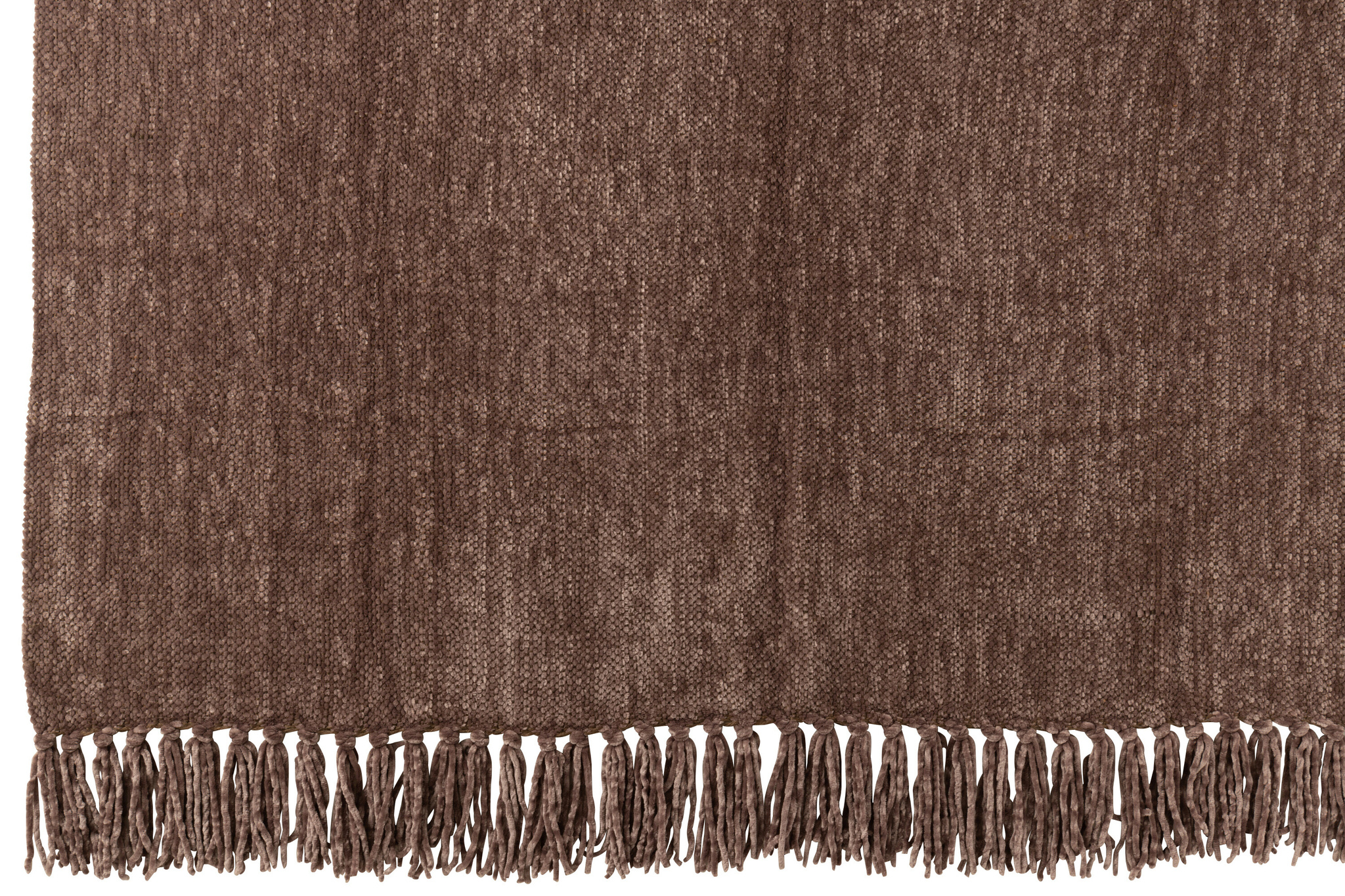 J-LINE DEKENTJE CHENILLE POLYESTER DONKERBRUIN