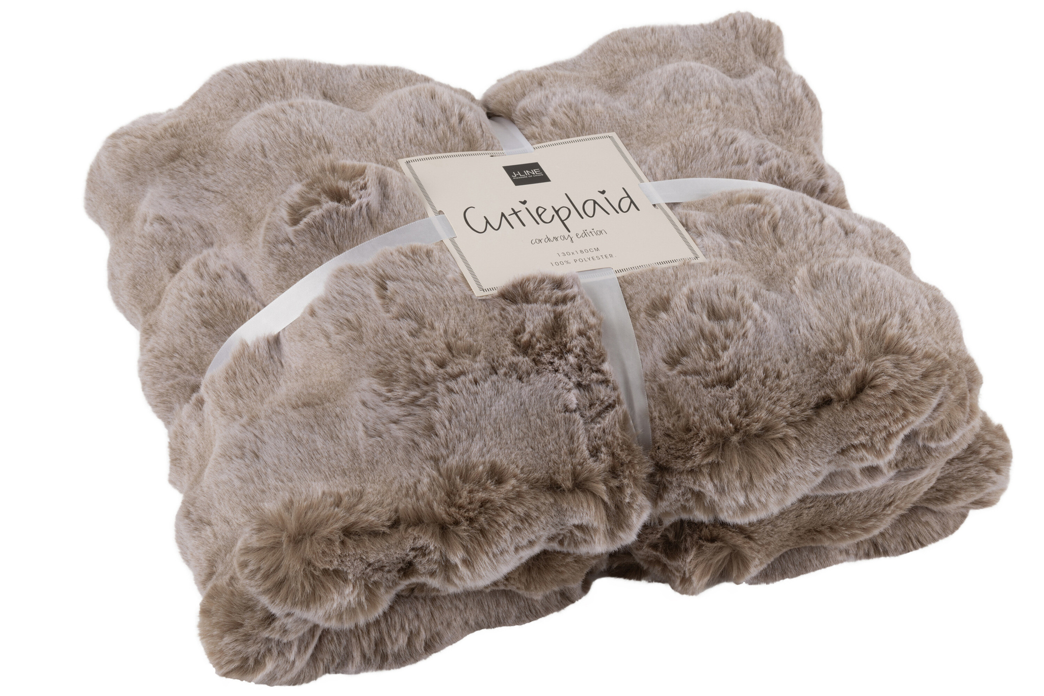 J-LINE PLAID WAVE POLYESTER TAUPE