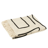 J-LINE PLAID LINES/CURVES KATOEN WIT/ZWART