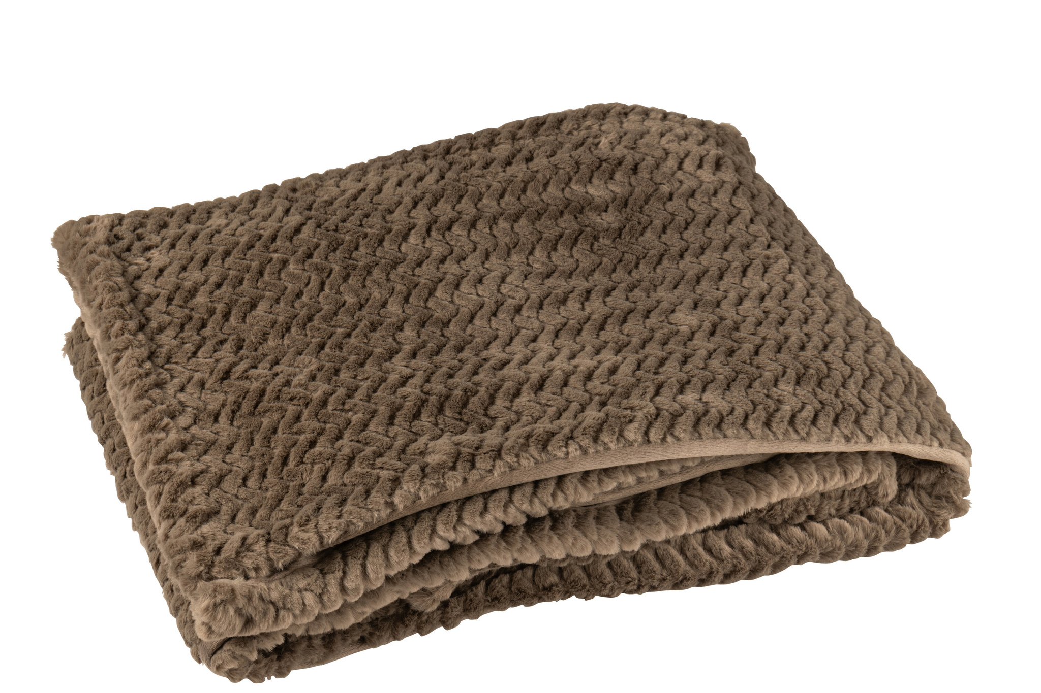 J-LINE DEKENTJE VAN POLYESTER DONKERBRUIN