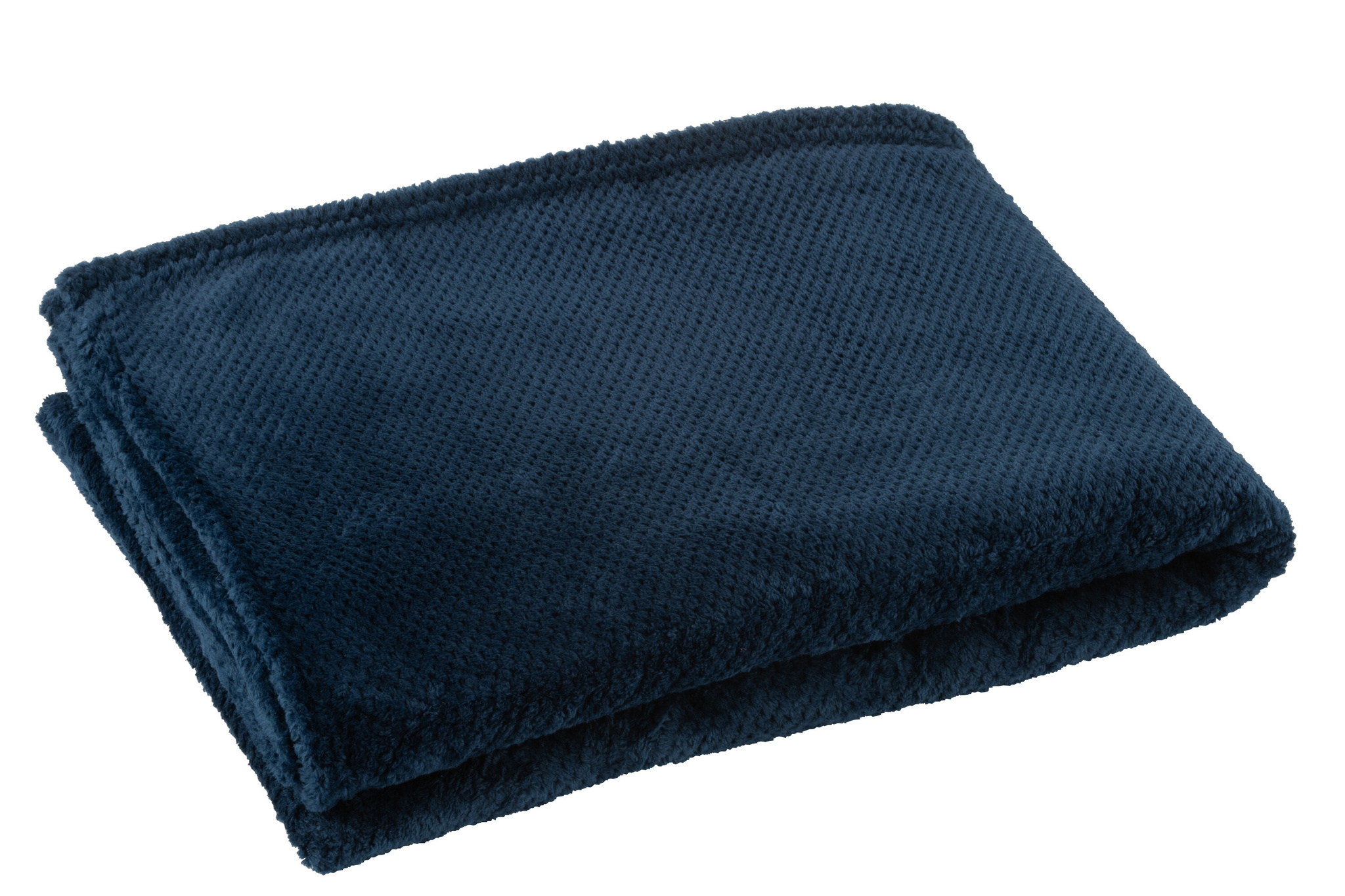 J-LINE DEKENTJE KNUFFEL POLYESTER DONKERBLAUW