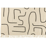 J-LINE PLAID LINES/CURVES KATOEN WIT/ZWART