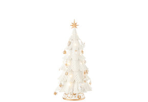 J-LINE KERSTBOOM LED ORNAMENTEN HARS WIT/GOUD KLEIN