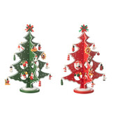 J-LINE KERSTBOOM + FIGUURTJES OPVOUWBAAR HOUT ROOD/GROEN (ASSORTIMENT VAN 2)
