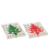 J-LINE KERSTBOOM + FIGUURTJES OPVOUWBAAR HOUT ROOD/GROEN (ASSORTIMENT VAN 2)