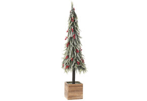 J-LINE KERSTBOOM + LED KUNSTMATIGE SNEEUW GROEN/ROOD EXTRA GROOT