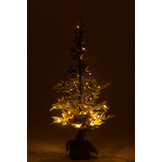 J-LINE KERSTBOOM + JUTE TAS + LED PLASTIC SNEEUW GROEN/ROOD KLEIN
