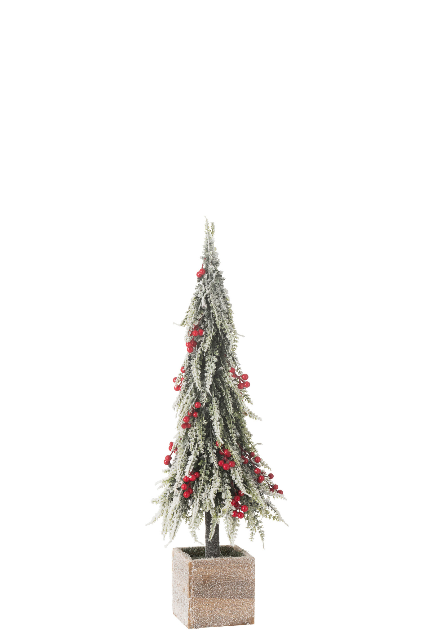J-LINE KERSTBOOM + LED KUNSTMATIGE SNEEUW GROEN/ROOD MIDDELGROOT