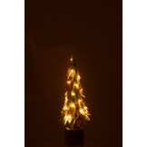 J-LINE KERSTBOOM + LED KUNSTMATIGE SNEEUW GROEN/ROOD MIDDELGROOT