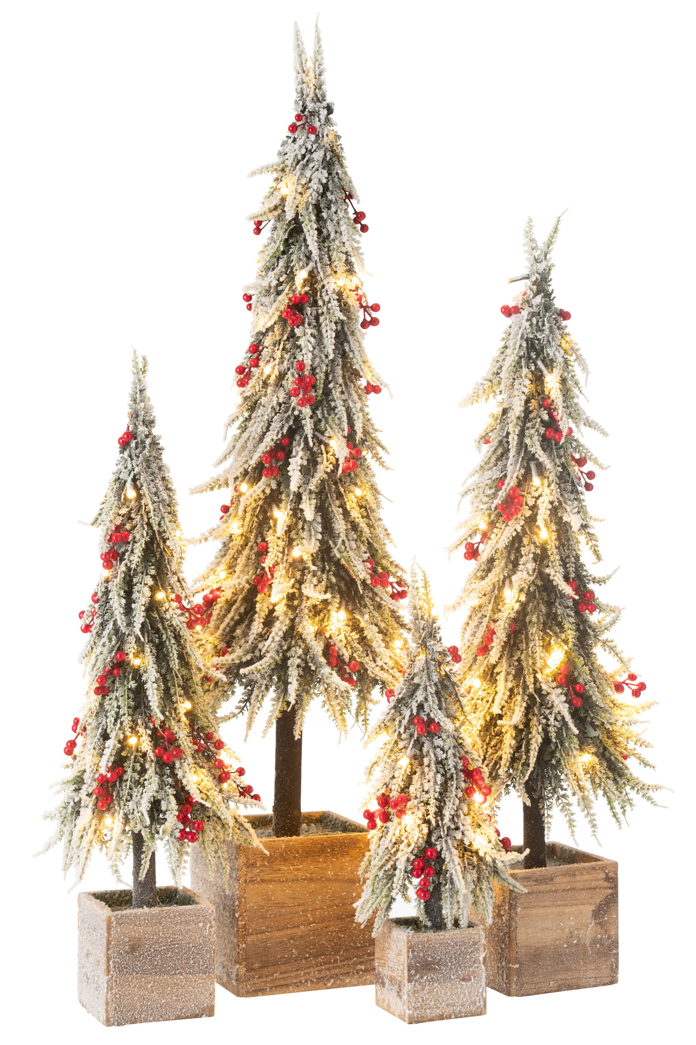 J-LINE KERSTBOOM + LED KUNSTMATIGE SNEEUW GROEN/ROOD EXTRA GROOT