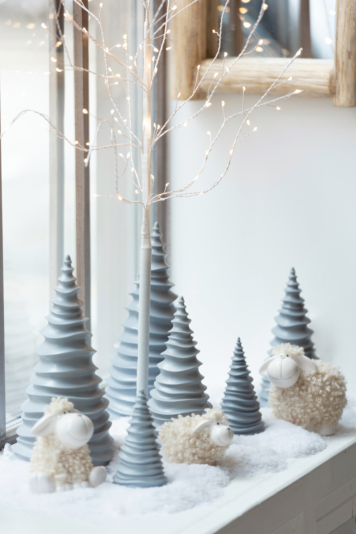 J-LINE BOOM BARE+LED METAAL WIT MIDDEL