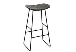 J-LINE KRUK RECHTHOEKIG GERECYCLED TEAK ZWART GROOT