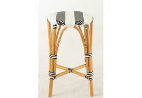 J-LINE KRUK ROTAN ZWART/WIT GROOT