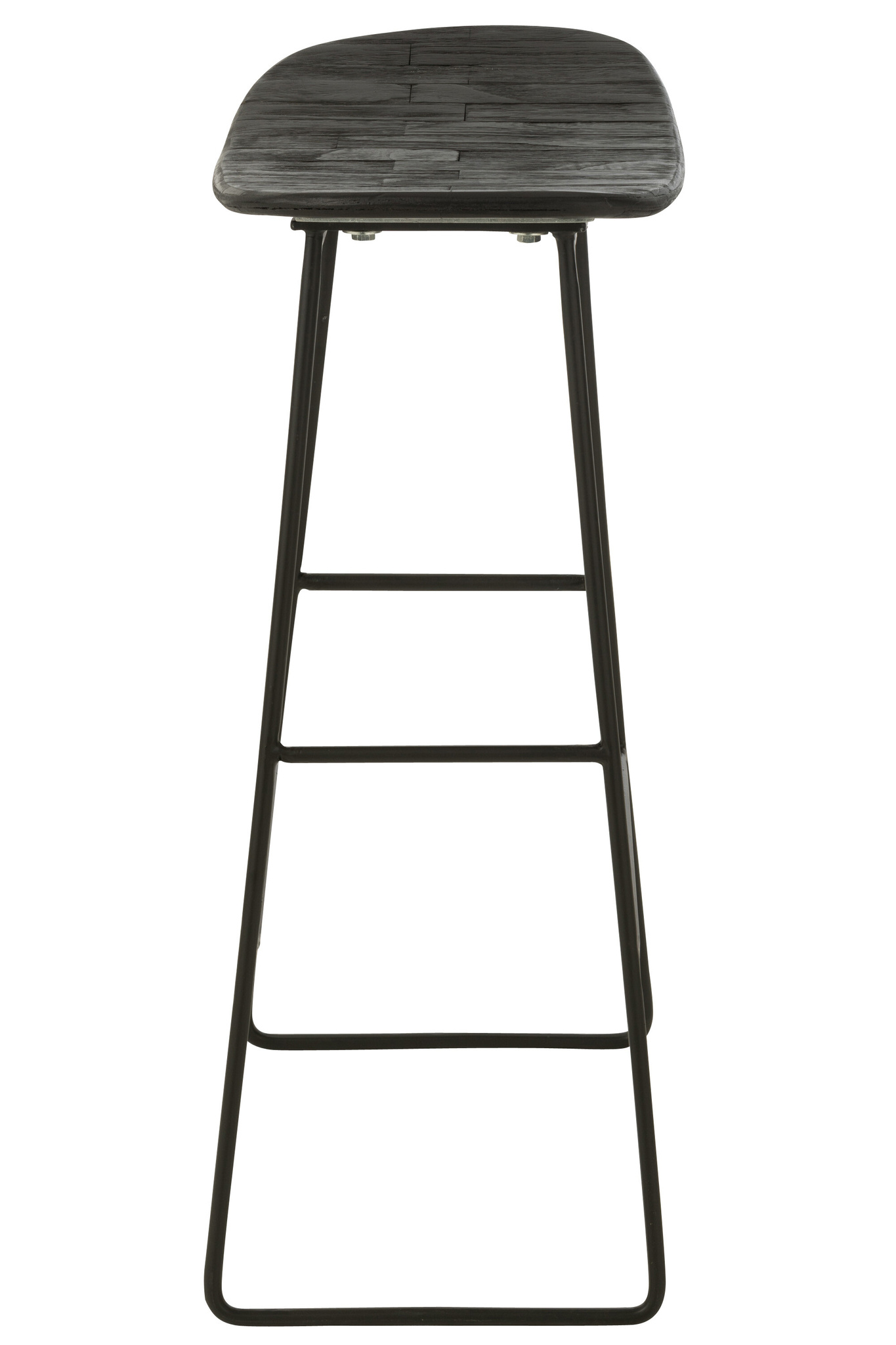 J-LINE KRUK RECHTHOEKIG GERECYCLED TEAK ZWART GROOT