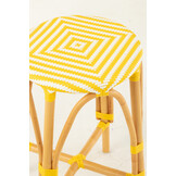 J-LINE KRUK ROTAN GEEL/WIT GROOT