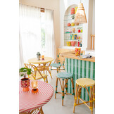 J-LINE KRUK ROTAN GEEL/WIT GROOT