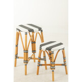 J-LINE KRUK ROTAN ZWART/WIT GROOT