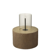 J-LINE VUURKORF RONDE KOFFER MAGNESIUM BRUIN GROOT