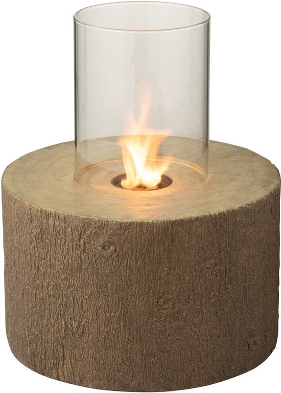 J-LINE VUURKORF RONDE KOFFER MAGNESIUM BRUIN GROOT