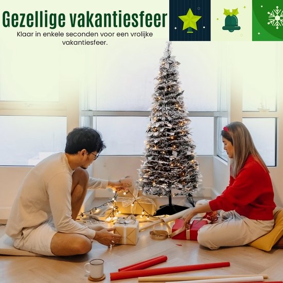 POP-UP KERSTBOOM 120 CM BESNEEUWD MET 150 LEDS