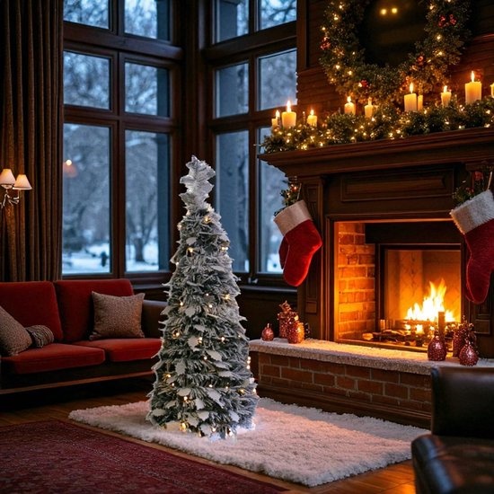 POP-UP KERSTBOOM 180 CM BESNEEUWD MET 250 LEDS