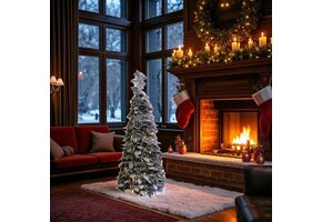 POP-UP KERSTBOOM 210 CM BESNEEUWD MET 300 WARM-WITTE LEDS