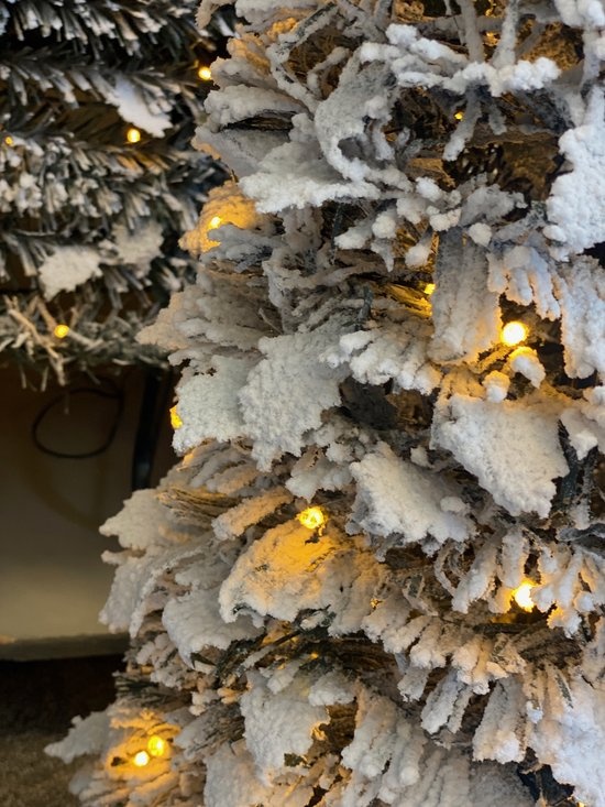 POP-UP KERSTBOOM 210 CM BESNEEUWD MET 300 WARM-WITTE LEDS