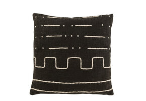 J-LINE KUSSEN GRAFISCHE TEKENING 1 KATOEN ZWART 43X43