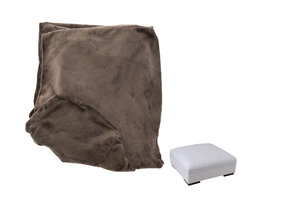 J-LINE HOES POEF MONACO VELVET DONKERBRUIN