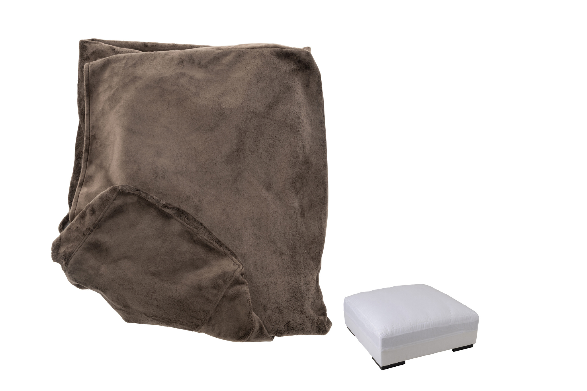 J-LINE HOES POEF MONACO VELVET DONKERBRUIN