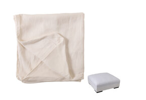 J-LINE HOES VOOR POOF MONACO LINNEN MARSHMALLOW WIT