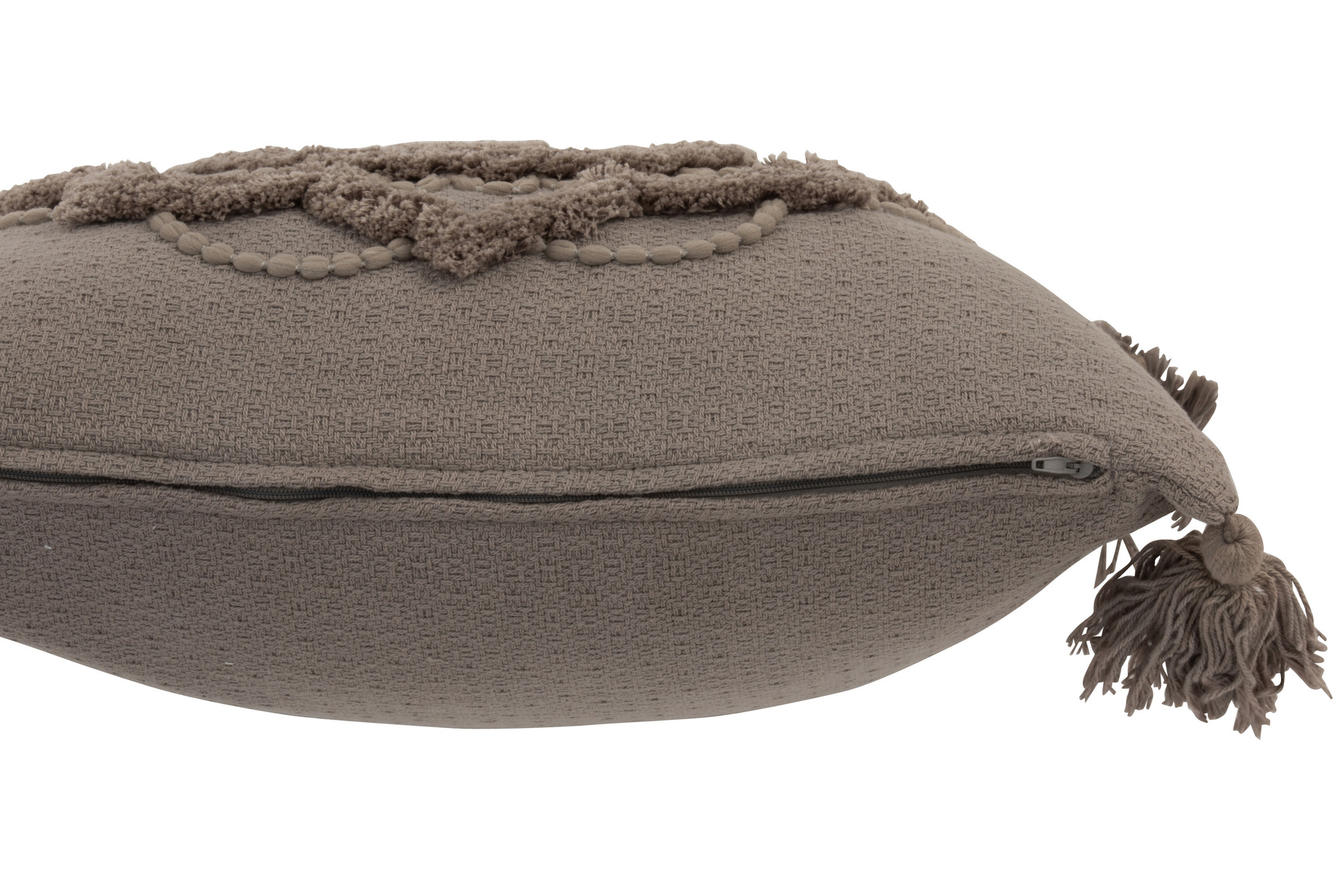 J-LINE KUSSEN BLOEM + KWASTJES KATOEN TAUPE