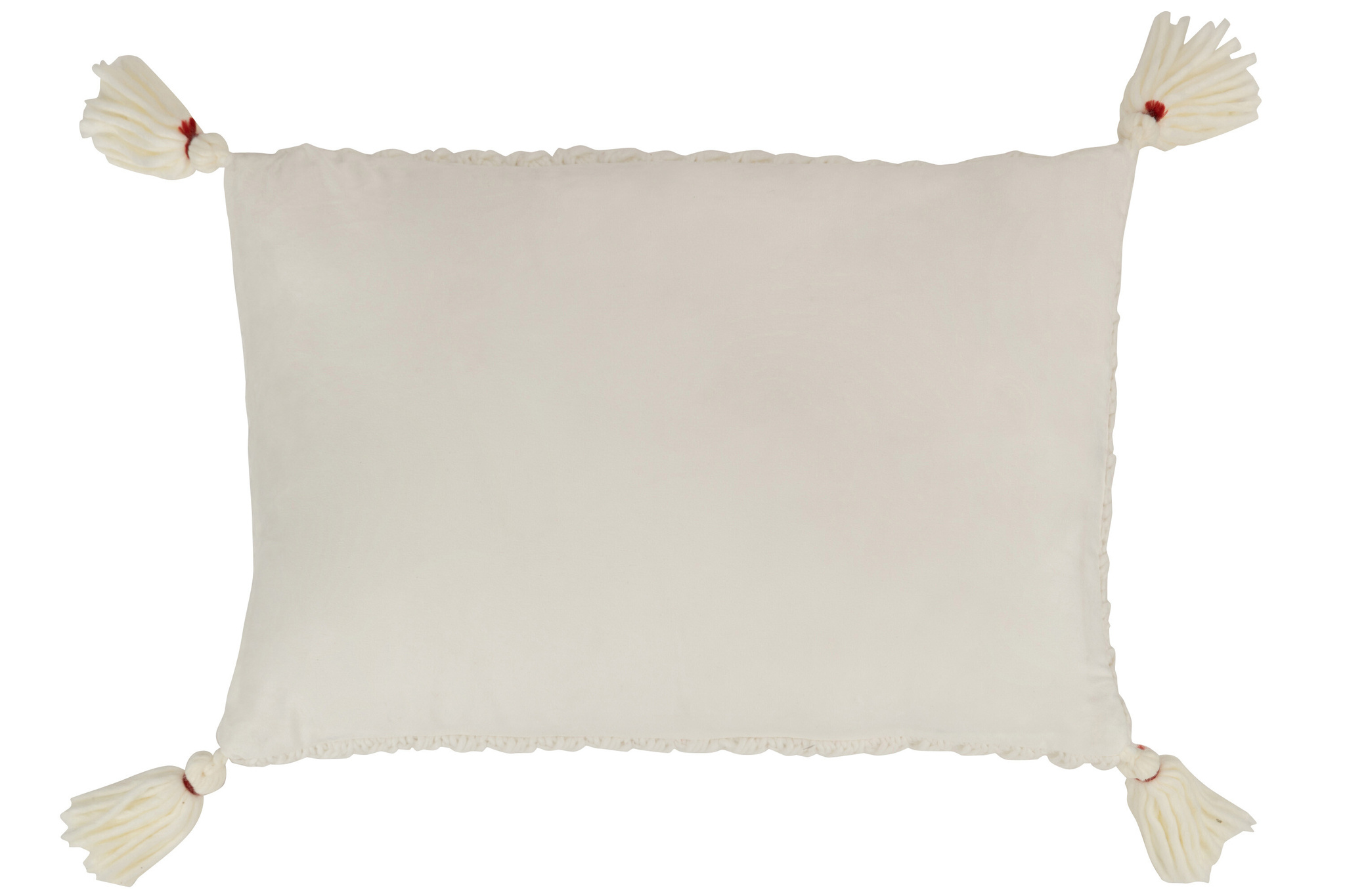 J-LINE KUSSEN GEBREID KWASTJE ACRYL WIT