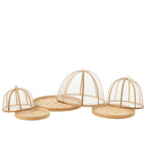 J-LINE SET VAN 3 DIENBLAD + VOEDSELAFDEKKING BAMBOE NATUURLIJK/WIT