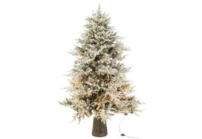 J-LINE KERSTBOOM + SNEEUW 3000 LEDLAMPJES PLASTIC WIT