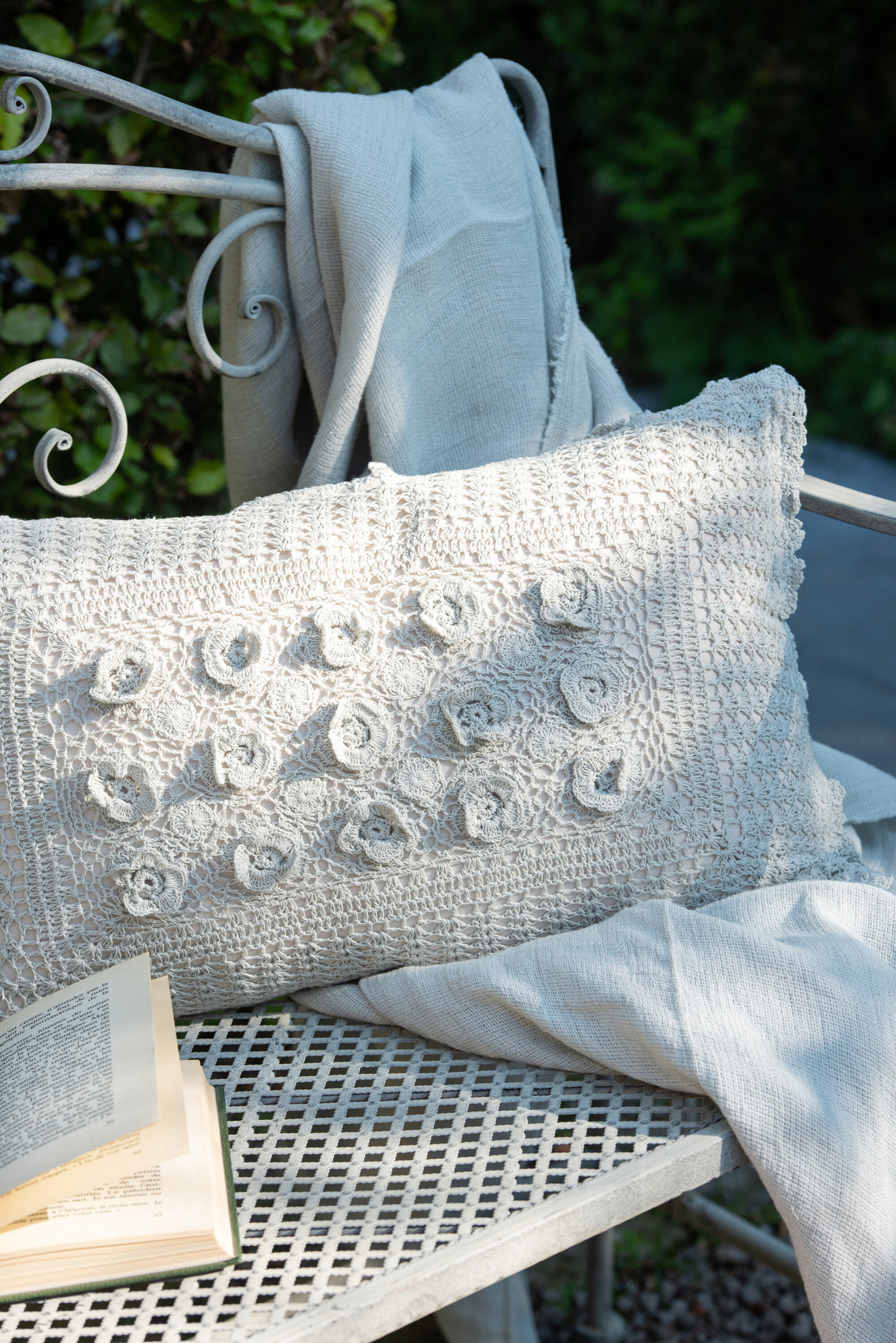 J-LINE KUSSEN RECHTHOEK KANT KATOEN BLAUW