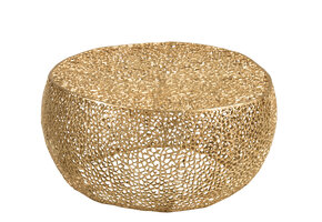 J-LINE SALONTAFEL ROND KORAALPATROON ALUMINIUM GOUD