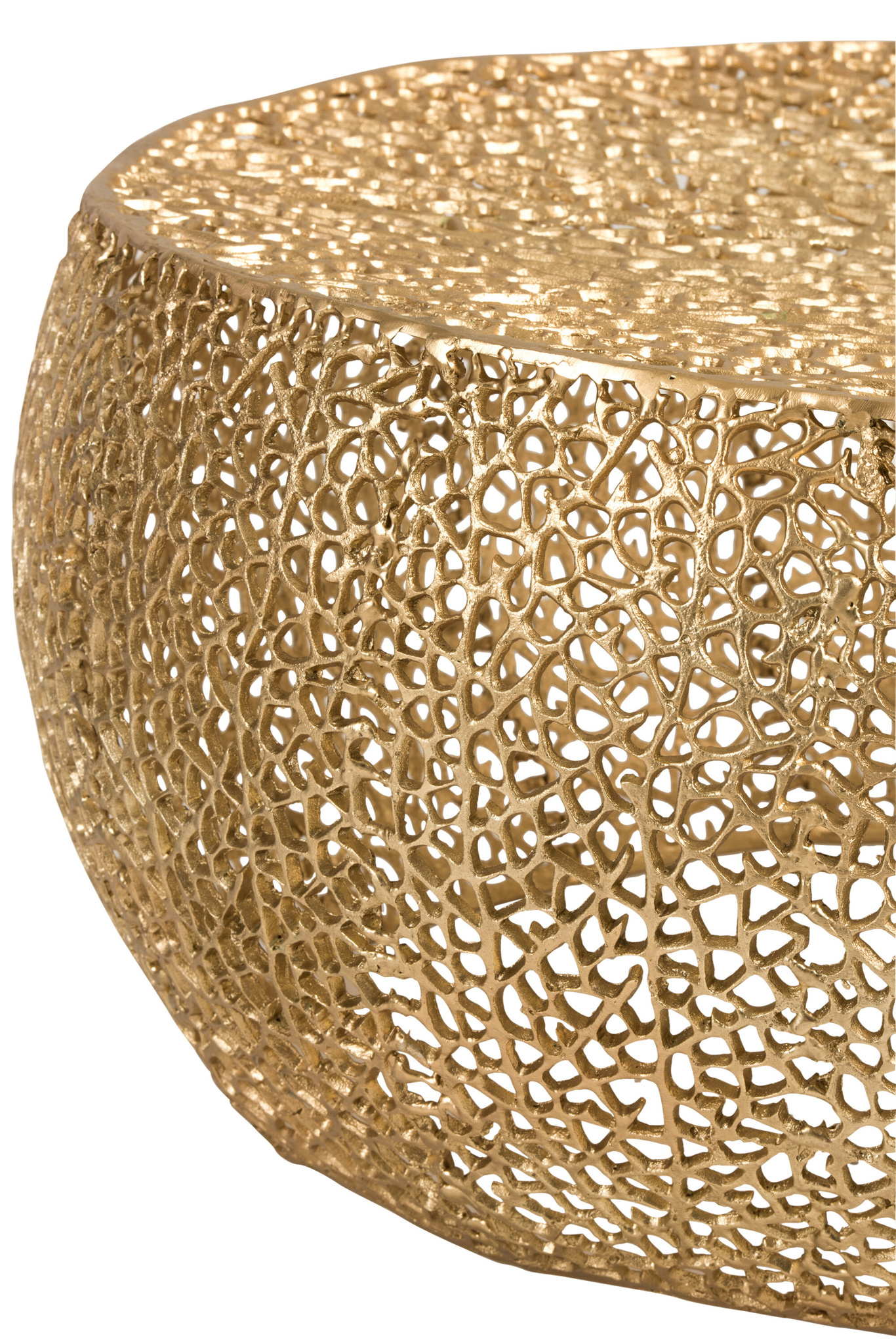 J-LINE SALONTAFEL ROND KORAALPATROON ALUMINIUM GOUD