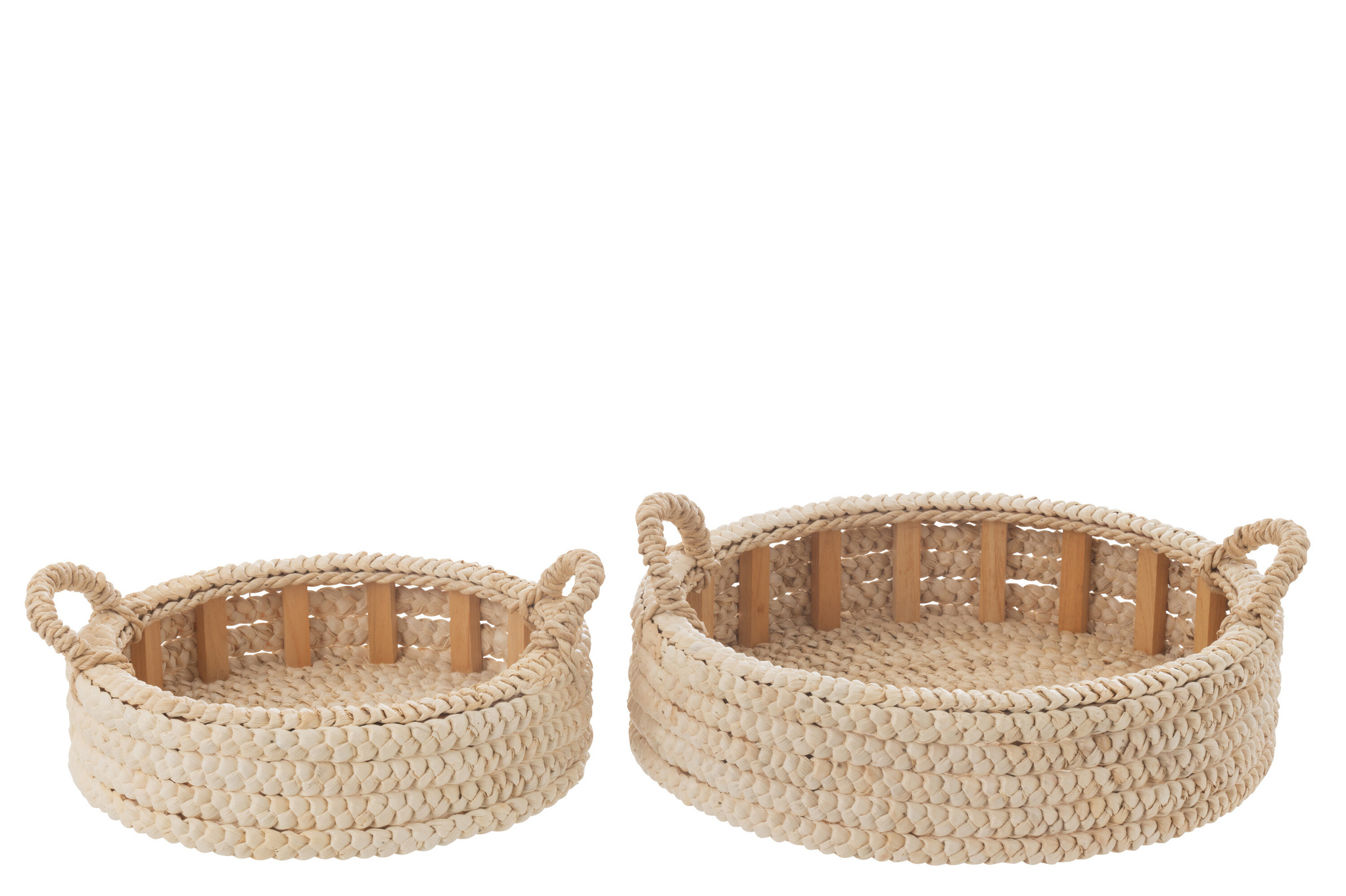 J-LINE SET VAN 2 DIENBLADEN ROND VAN MAÏSKOLF/HOUTVEZELPLAAT NATUURLIJK