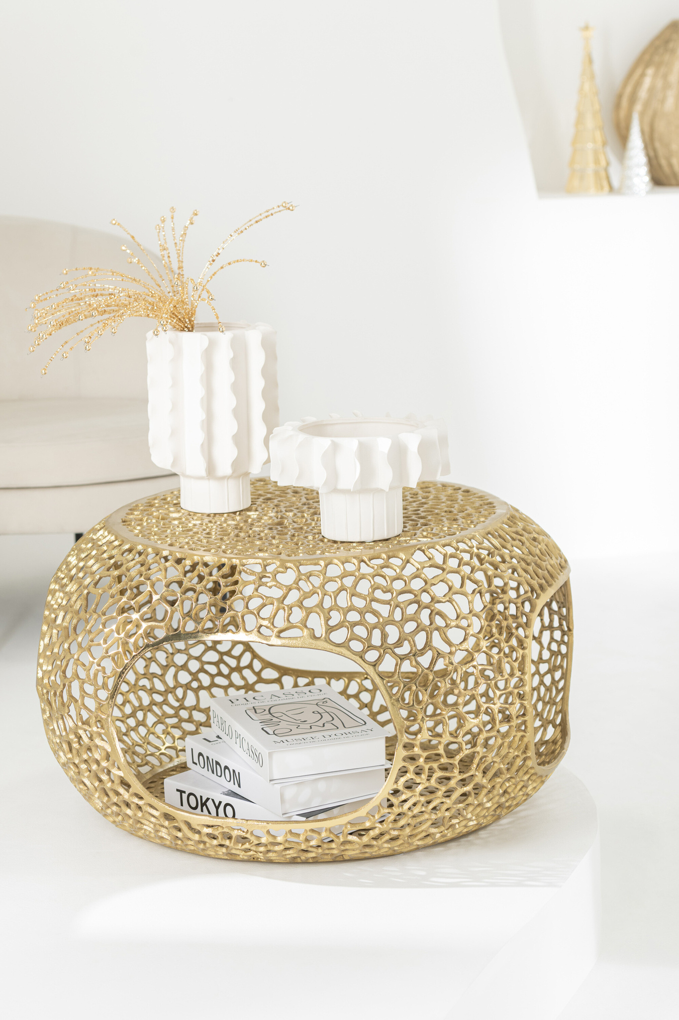 J-LINE SALONTAFEL ALUMINIUM GOUDKLEURIG KLEIN