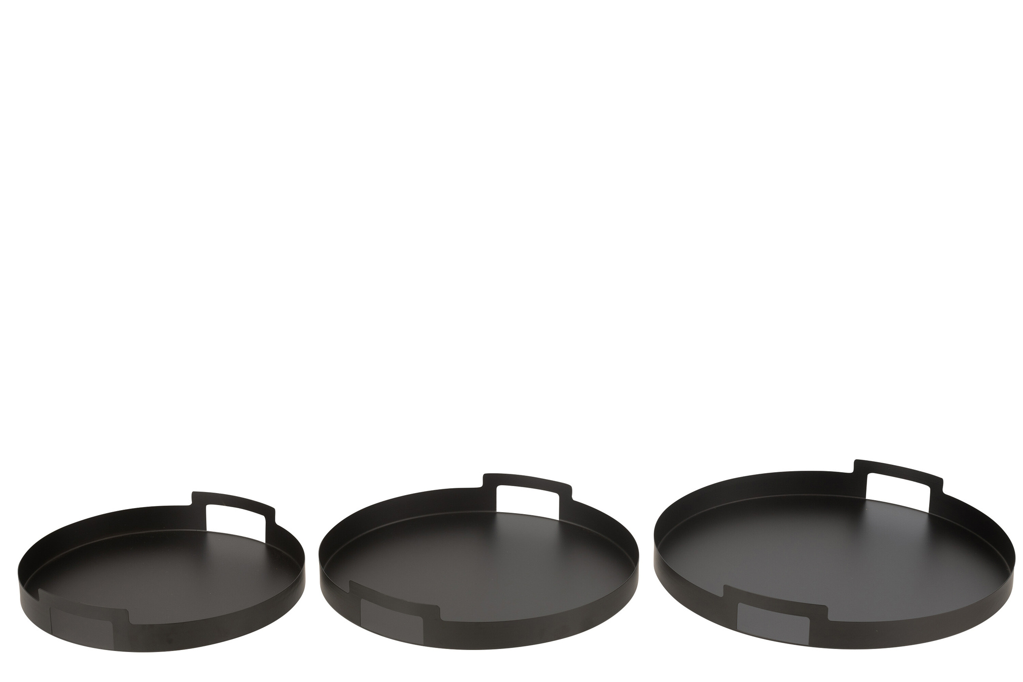 J-LINE SET VAN 3 DIENBLADEN ROND METAAL ZWART