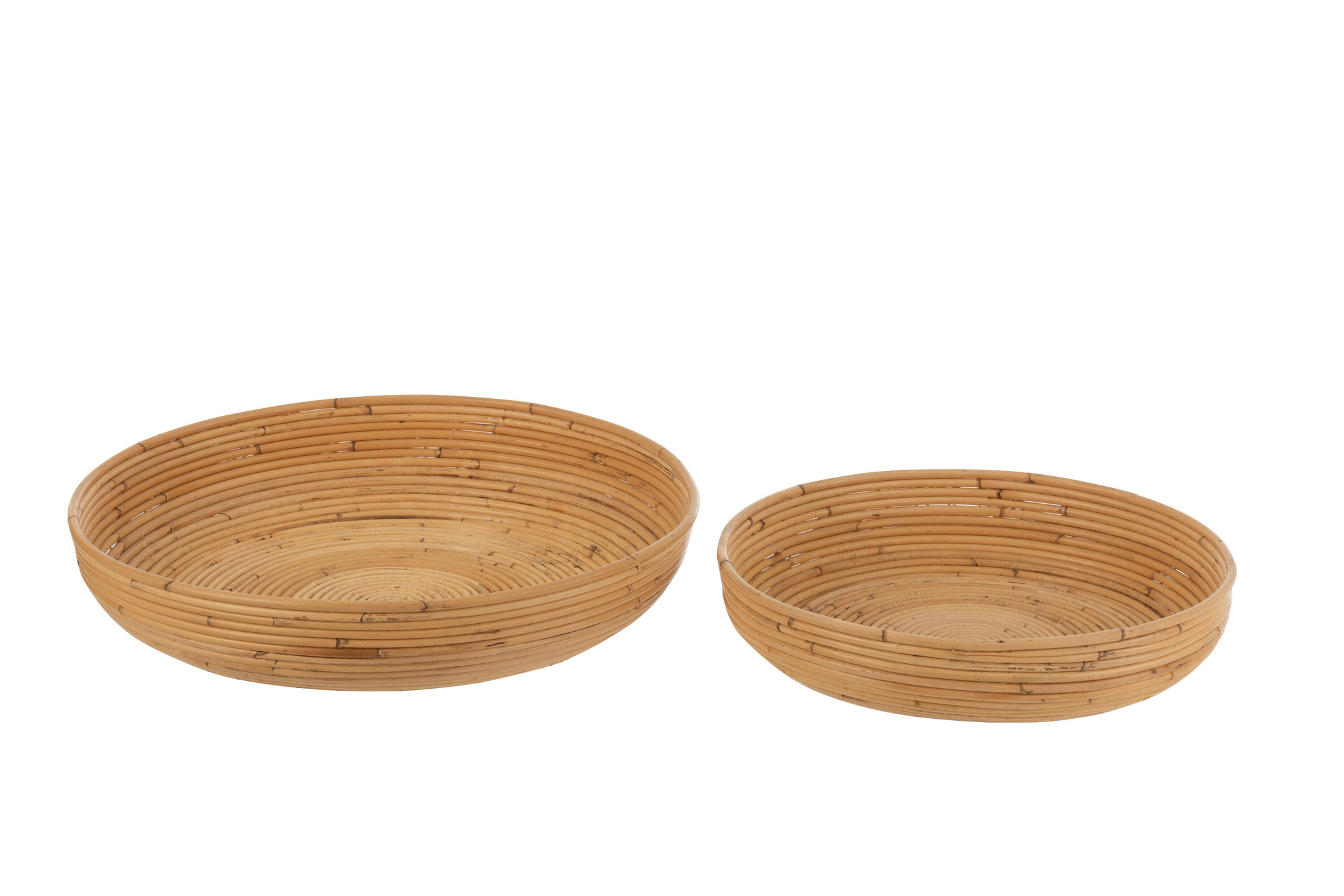 J-LINE SET VAN 2 SCHALEN ROTAN NATUURLIJK