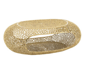 J-LINE SALONTAFEL OVAAL ALUMINIUM GOUDKLEURIG GROOT