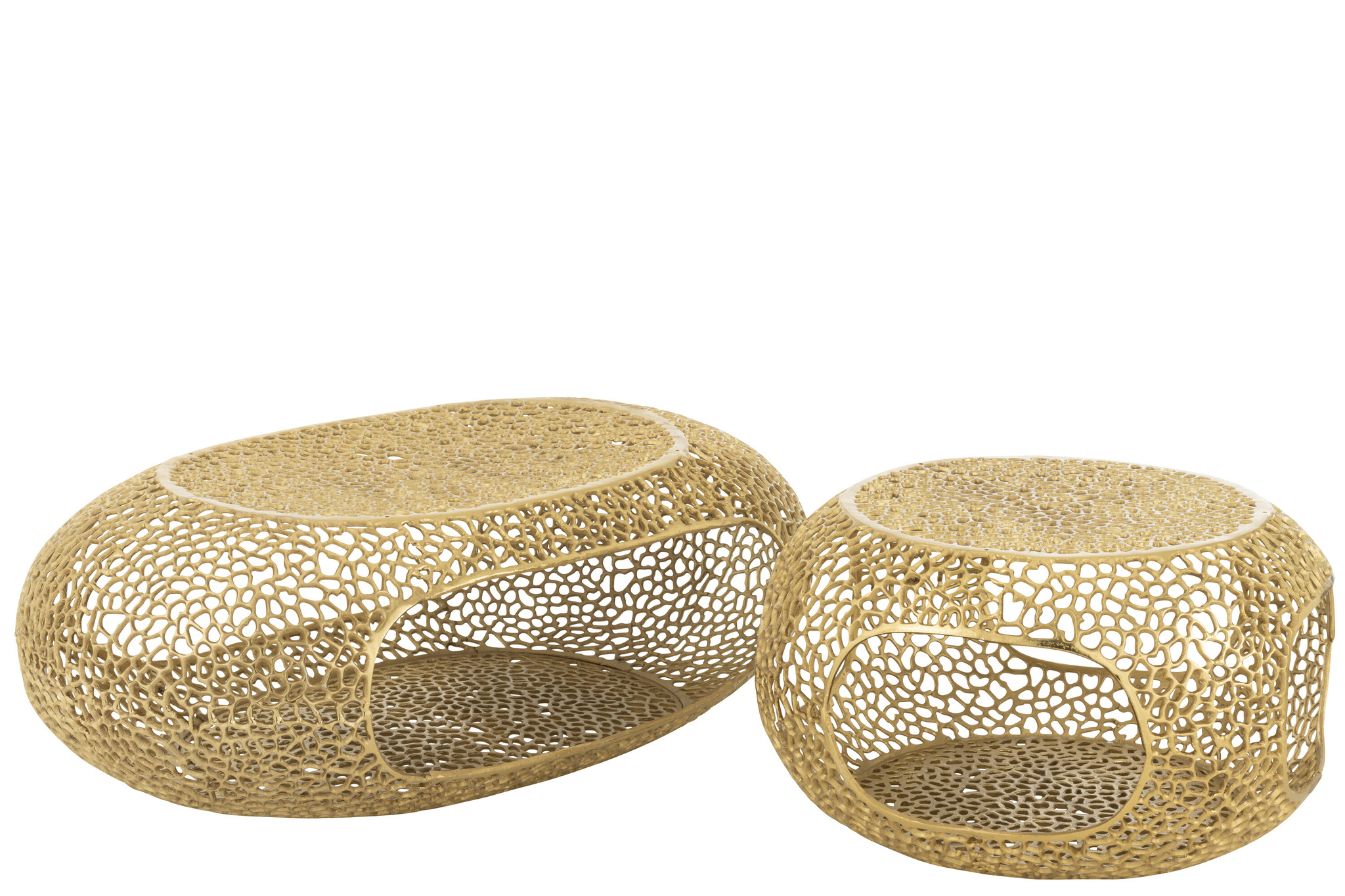 J-LINE SALONTAFEL OVAAL ALUMINIUM GOUDKLEURIG GROOT